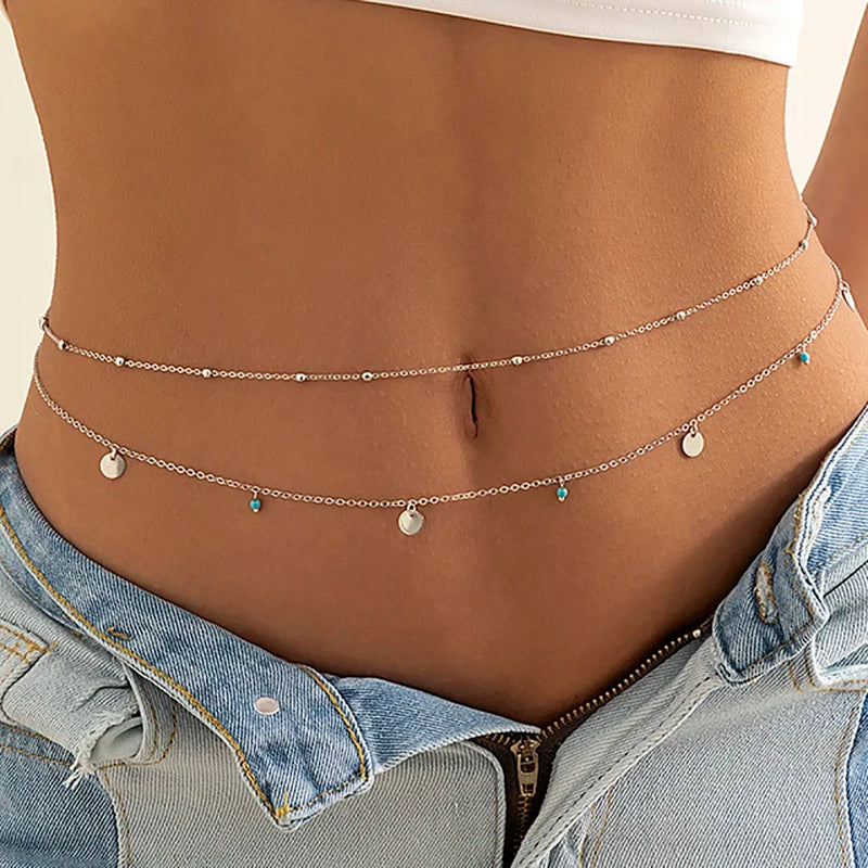 Sexy Crystal Glass Belly Belt Waist Chain Women Summer Beach Bikinis Festival Accessories Body Chain Jewelry Accessories